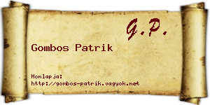 Gombos Patrik névjegykártya